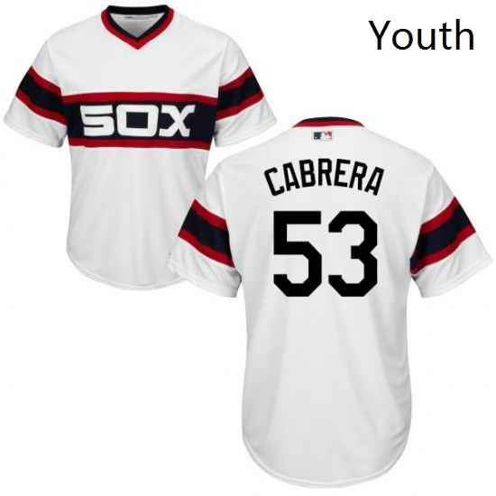 Youth Majestic Chicago White Sox 53 Melky Cabrera Replica White 2013 Alternate Home Cool Base MLB Jersey